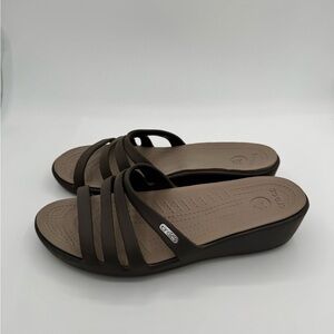 Crocs Women's Brown Slide Sandals size 9w